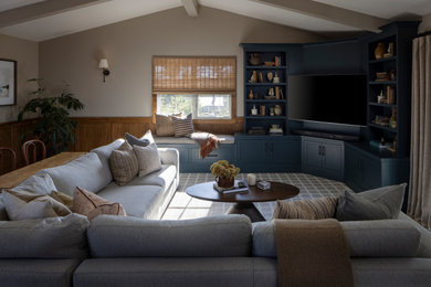 This is an example of a transitional family room in San Diego.