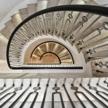 Its a staircase with boxed stringer and laser cut mild steel balustrade.