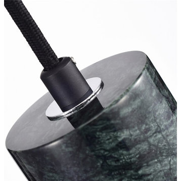 Marble Single Pendant Lamp, Black/Green