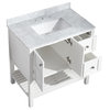 Montaigne 36 in. White Vanity With Marble Top, Basin and Mirror