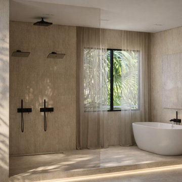 Modern Master Bathroom - Florida Residence