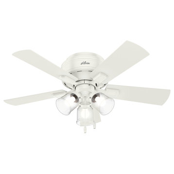 Hunter Crestfield 42" 3-Light Low Profile Ceiling Fan in Fresh White
