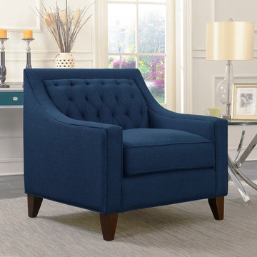 Chic Home Aberdeen Club Chair, Navy Linen