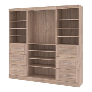 Versatile 86W Closet Organization System with Drawers