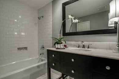 This is an example of a transitional bathroom in Dallas.