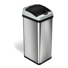 iTouchless 13 Gallon Platinum Sensor Trash Can with AbsorbX Odor Control System