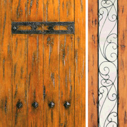 Door with One Sidelite Exterior Prehung Knotty Alder, Clavos - Front Doors