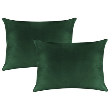 A1HC Nylon PU Coat Indoor/Outdoor Pillow Covers, Set of 2, Timber Green, 12"x20"