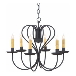 Handcrafted In Pennsylvania - Large Heart Wrought Iron Chandelier - Chandeliers