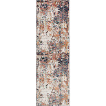 Antonio Contemporary Abstract Multi-Color Runner Rug, 2'x7'
