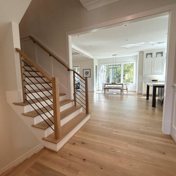 Project #140 | White Oak Staircase with Horizontal Bar Rail