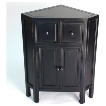 Wayborn Suchow Corner Cabinet in Black