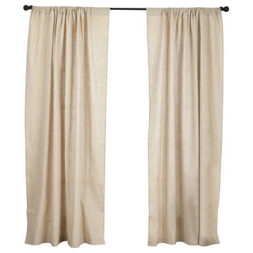 Classic Linen Blend Unlined Curtain, Natural, 57"x96"