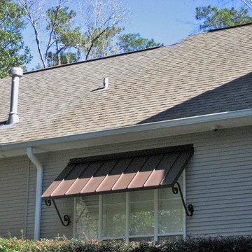 Metal Awning with Scroll Frame
