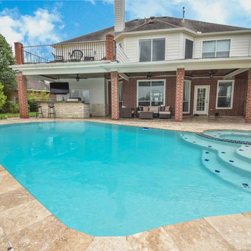 Houston Mid-Century Modern Redo, Plus Outdoor Kitchen & Balcony