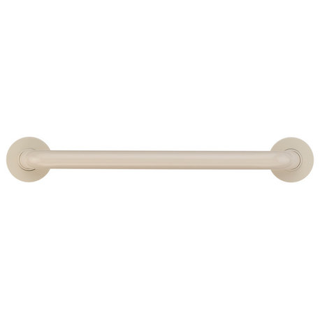 Coated Grab Bar With Safety Grip, ADA, Nylon Flange - 1 1/4" Dia, Ivory, 16"