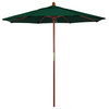 7.5' Wood Umbrella, Forest Green