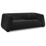 Meridian Furniture - Abbington Boucle Fabric Upholstered Sofa, Black - Give your room a new look with the chic Abbington sofa in stunning black boucle fabric. Embrace the richness of its texture and the boxy, geometrically inspired design that adds a touch of contemporary flair. This sofa is not just furniture; it's an aesthetic experience. Complete with an included ball pillow, the Abbington sofa is a sophisticated choice, promising both comfort and style for your living space. Redefine elegance with this eye-catching addition to your home from an unparalleled collection that lets you mix and match to suit your style preferences.