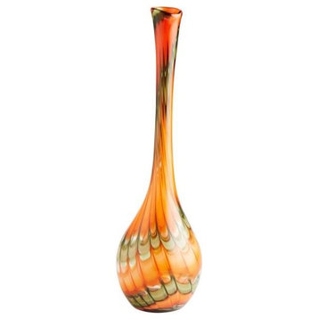 Cyan Lighting 23.75" Medium Atu Vase, Orange Finish