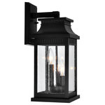 CWI Lighting - Milford 3 Light Outdoor Black Wall Lantern - Designed to illuminate your garage, patio, or entryway, the Milford 3 Light Outdoor Long Black Wall Lantern is the perfect pick for illuminating an uncovered location. This exterior lighting has a sturdy metal frame complemented with rectangular clear glass panes. Three candelabra bulbs will be responsible for diffusing light from all angles. This light source's classic look will complement most exterior design schemes.  Feel confident with your purchase and rest assured. This fixture comes with a one year warranty against manufacturers defects to give you peace of mind that your product will be in perfect condition.