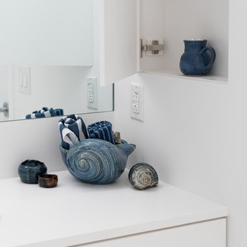 Custom Clean White Corian Solid Surface Bathroom - Philadelphia PA