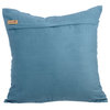 Textured Pintucks 22"x22" Suede Fabric Blue Pillow Cover, Dull Blue Love Tune