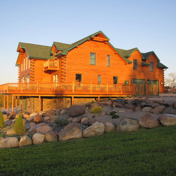 Exterior Log Siding with Stain colors