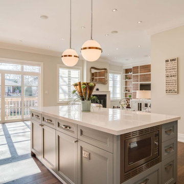 Kitchen and family room