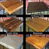 Reclaimed Wood Desk, 2 Shelves, Wall Attach, Antique Oak, 36"x30"