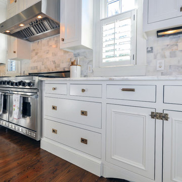 Vickery Kitchen gets facelift with new recessed off white cabinets