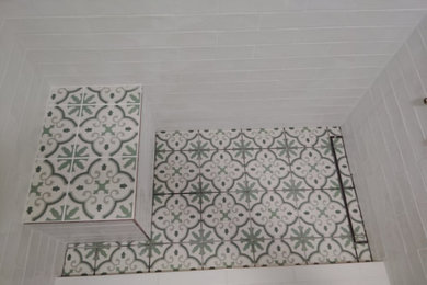 Inspiration for a small modern bathroom remodel in Austin