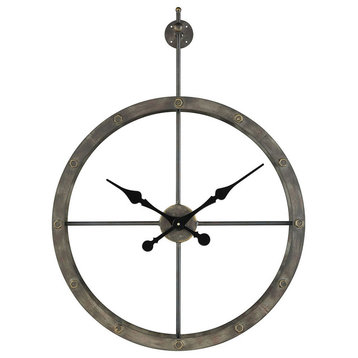 DePeChe Wall Clock, Gray Iron