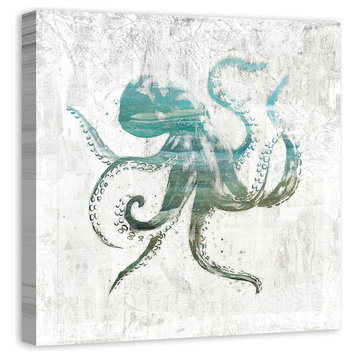 "Turquoise Octopus" Canvas Wall Art, 30x30