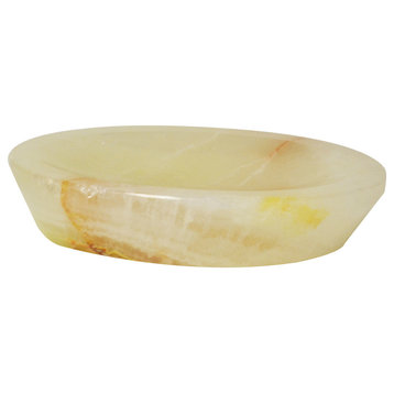 Polished Marble Bathroom Soap Dish, Chartreuse