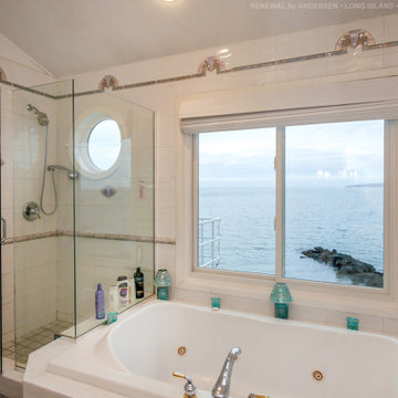 Large Sliding Window in Gorgeous Bathroom - Renewal by Andersen LINY