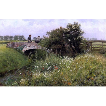 Emile Claus A Meeting on the Bridge, 18"x27" Wall Decal