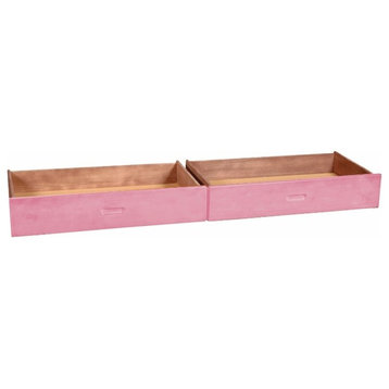 Set of 2 Under Drawer on Rollers, Pink