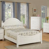 Wooden Youth Bedroom Set, White Panel Headboard, Twin Size, Bed