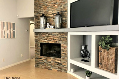 Inspiration for a shabby-chic style living room remodel in Other