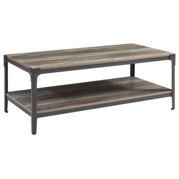 Pemberly Row Wood Coffee Table in Gray Wash