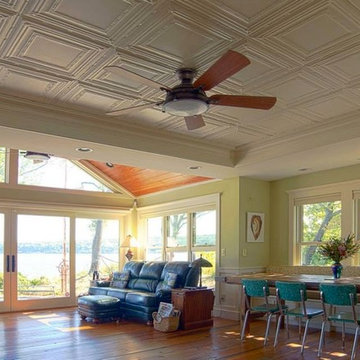 Waterfront Home - reclaimed heart pine flooring