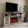 58" TV Stand Entertainment Center With 23" Electric Fireplace, Ashland Pine