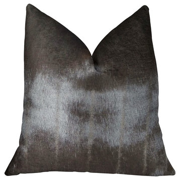 Silky Brown Mik Dark Brown Handmade Luxury Pillow, 18"x18"