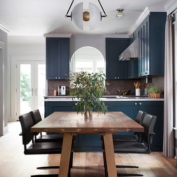 Hyde Park Bungalow Dining with Holly Hunt Shadow Chairs