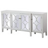 Magnus 72" Mirrored Credenza, White