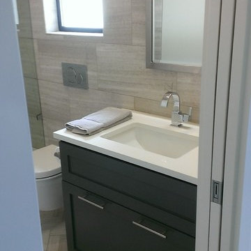 Bathroom - 12" x 24" Valentino Gray Marble Walls / Floor