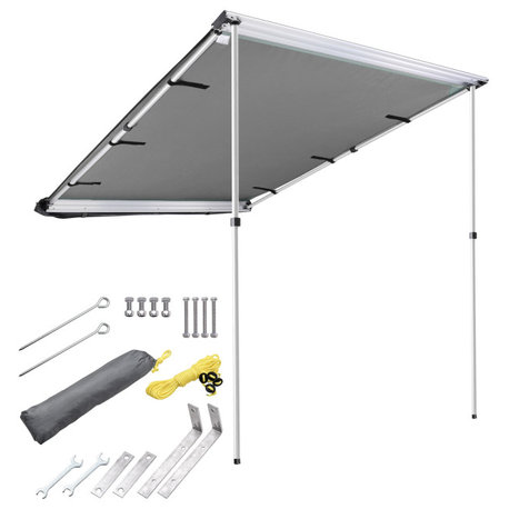 Yescom Vehicle Awning 4.6x6.6' Car Side Roof Rack Overlanding SUV Shade Gray