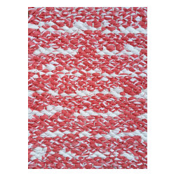 Loominaries - Geranium Indoor and Outdoor Rag Rug, 8"x10" - Outdoor Rugs