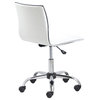 Filipe Low-Back Armless Office Chair, White and Chrome