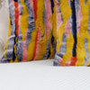 Multi Jacquard Faux Fur Pillow Covers Set of 2, Orange, 26''x26''